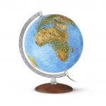 Räth Globus Relief Leuchtglobus 30cm Durchmesser silberfarbig, aufwendig skaliert FR3010